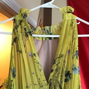 Never Worn Yellow Floral Print Gown
